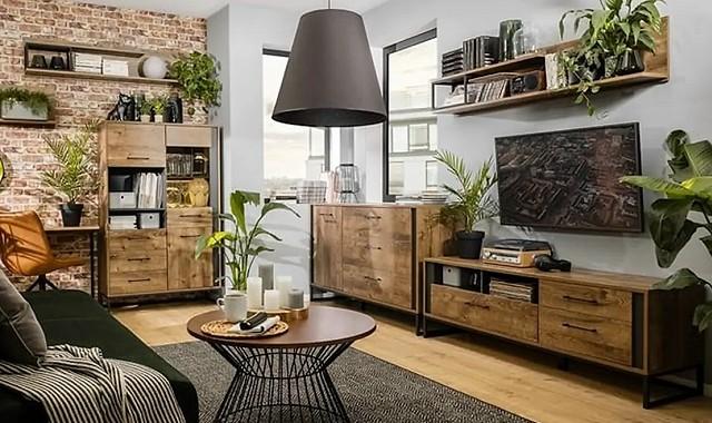 Musterring Möbel - Wohnzimmer mit Sideboard, TV Lowboard und Highboard